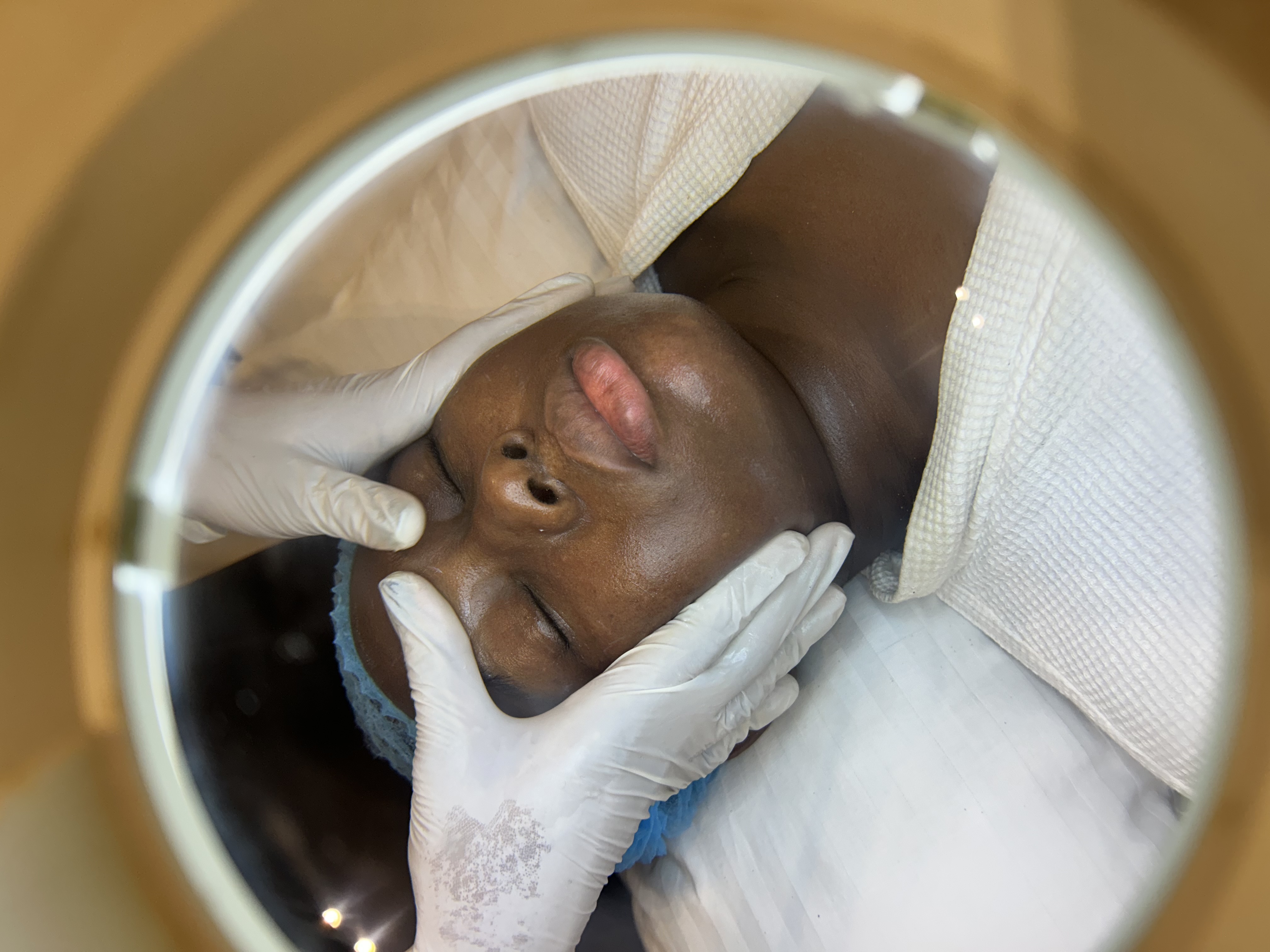 Therapist preparing a treatment room